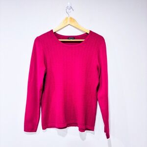 EMOTIONS Pink textured knit sweater | Minimalist cozy | Medium